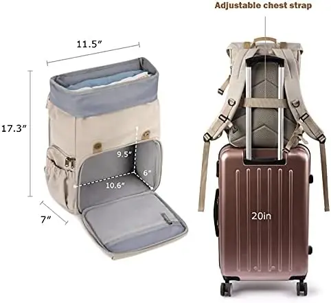 BAGSMART Camera Backpack, DSLR Camera Bag, Waterproof Camera Bag Backpack for Photographers, Fit up to 15" Laptop with Rain Cover and Tripod Holder, Ivory White - Image 6