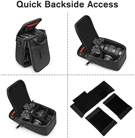 S-ZONE Camera Insert Bag Waterproof Lens Cube Case Compatible with Nikon Canon Sony Fuji for SLR DSLR Mirrorless Lens Cables Accessories - Image 5