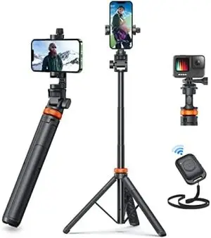 Newest 62" Phone Tripod, EUCOS Tripod for iPhone & Selfie Stick Tripod with Remote, Upgraded iPhone Tripod Stand & Travel Tripod, Solidest Cell Phone Tripod Compatible with iPhone 14/13/12/Android