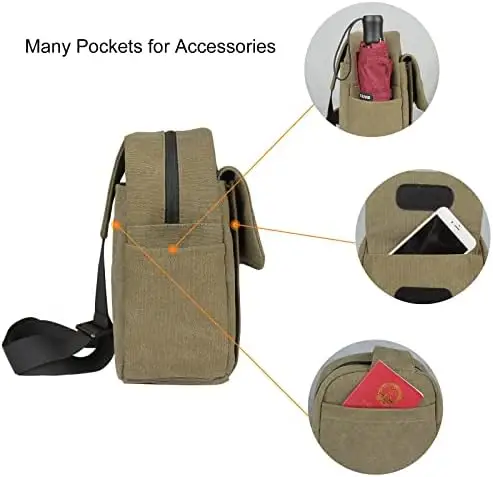 TULLIO Small Camera Bag for Photographer Canvas Waterproof Dslr bag Compatible with Nikon Sony lightweigth Men - Image 6