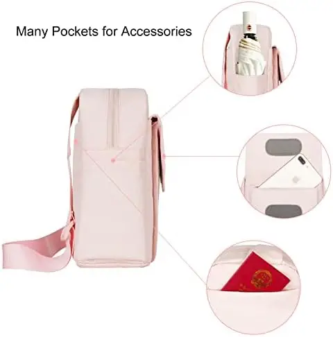 TULLIO Camera Bag Small for Photographer Canvas Camera Sling Bag Waterproof Dslr Camera Case Pink for Women Lightweight Compatible with Nikon Sony - Image 4