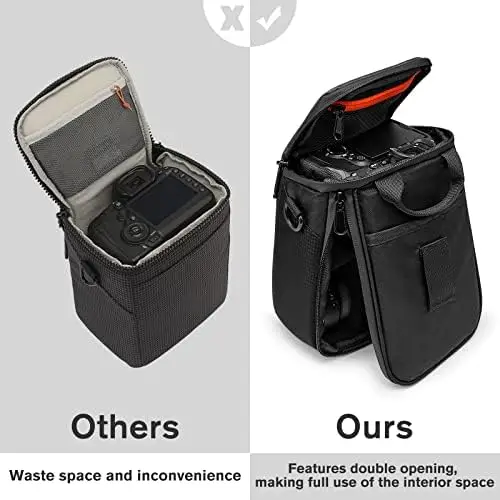 S-ZONE Camera Insert Bag Waterproof Lens Cube Case Compatible with Nikon Canon Sony Fuji for SLR DSLR Mirrorless Lens Cables Accessories - Image 6