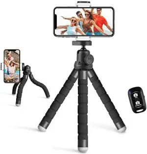 Eicaus Portable and Flexible Phone Tripod Stand for Cellphones, Compact Mini Tripod with Remote for Video Recording, Vlogging and Travel Photography(Black)