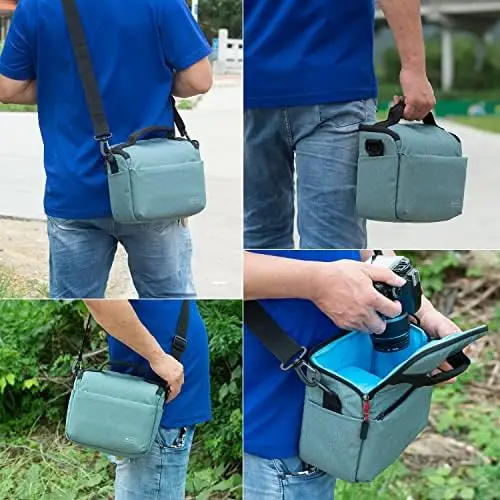 Dulepro Camera Bag, Compact Waterproof and Anti-Shock Theft Camera Shoulder Crossbody Bag Case Compatible for Nikon, Canon, Sony SLR/DSLR Mirrorless Cameras and Lenses - Image 2